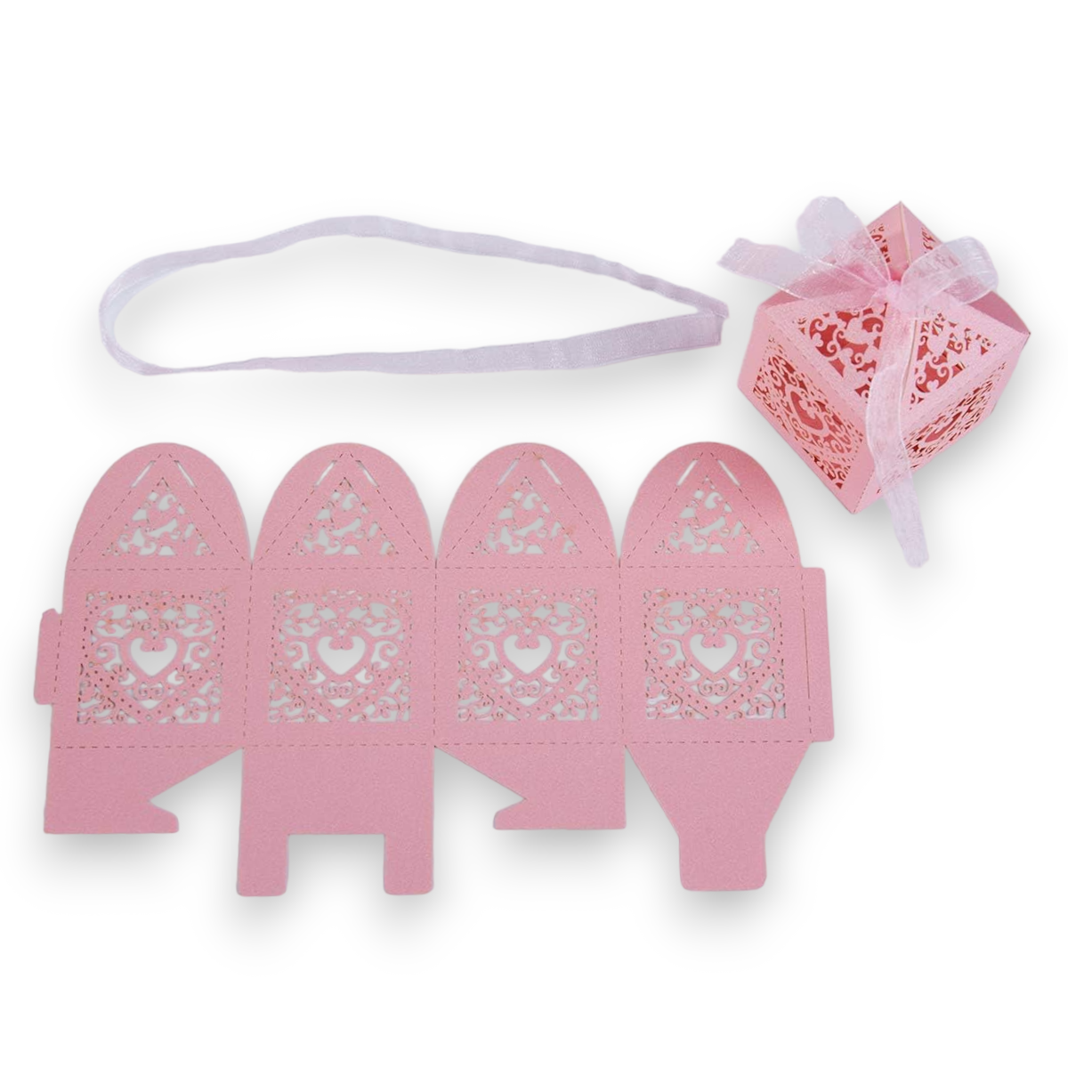 Papierboxen | Hochzeitsboxen | Geschenkbox | Rosa | 50 Stück
