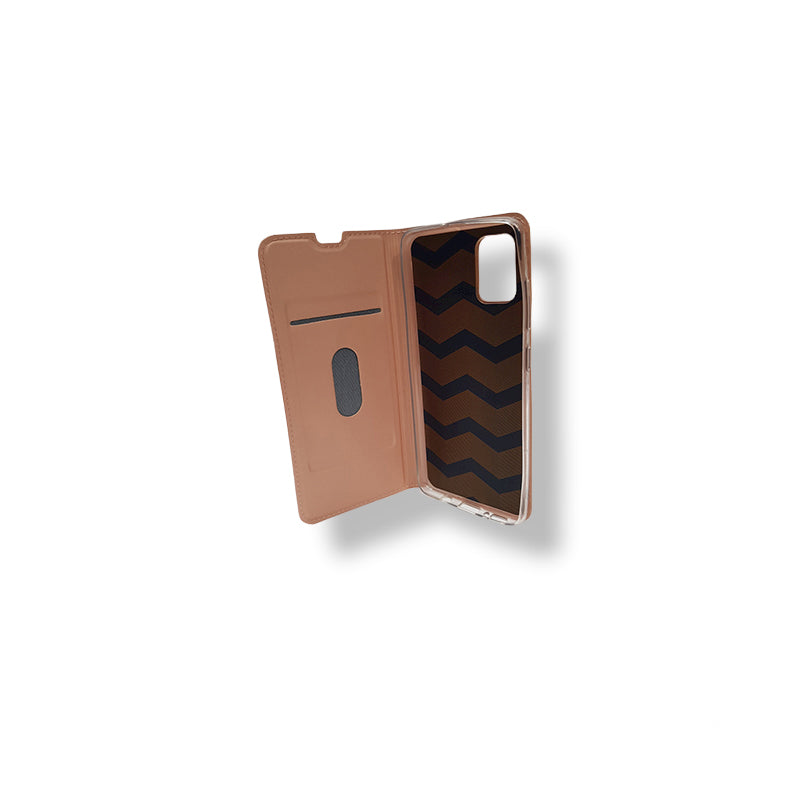Samsung Galaxy A51 | Klapphülle | Leder-Imitat | Rose Gold