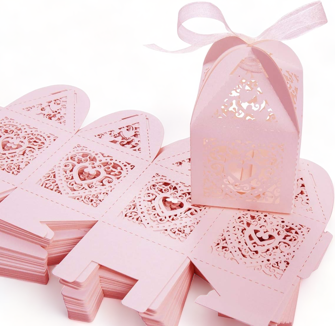 Papierboxen | Hochzeitsboxen | Geschenkbox | Rosa | 50 Stück