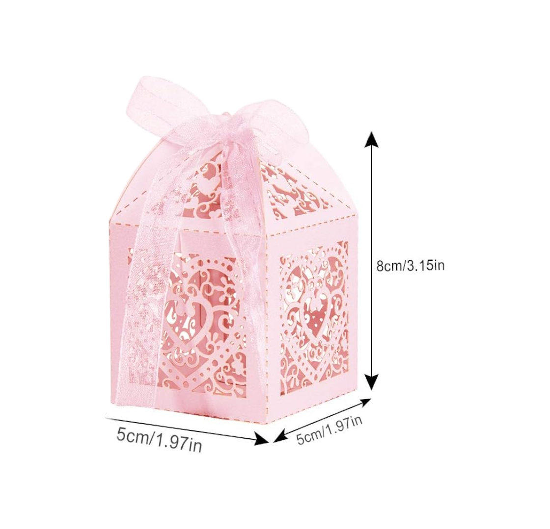 Papierboxen | Hochzeitsboxen | Geschenkbox | Rosa | 50 Stück